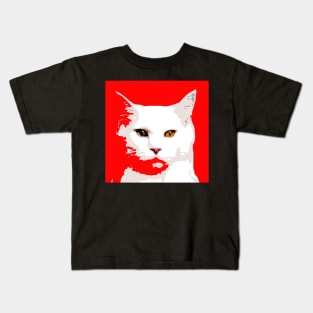 white cat Kids T-Shirt